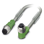 Phoenix Contact Male 3 way M12 to Right Angle Female 3 way M12 Sensor Actuator Cable, 1.5m