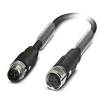 Phoenix Contact Male 5 way M12 to Female 5 way M12 Sensor Actuator Cable, 130mm