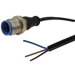 TE Connectivity Straight Male 3 way M12 to Unterminated Sensor Actuator Cable, 1.5m