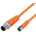 ifm electronic Male 4 way M12 to Female 4 way M8 Sensor Actuator Cable, 1m