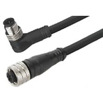 Molex Straight Female 4 way M12 to Straight Male 4 way M12 Sensor Actuator Cable, 3m