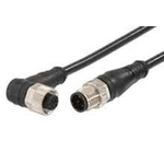Molex Female 4 way M12 to Male 4 way M12 Sensor Actuator Cable, 3m