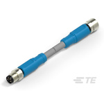TE Connectivity Straight Female; Male 4 way M8 to Straight 4 way M8 Sensor Actuator Cable, 5m