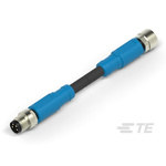 TE Connectivity Straight Female; Male 4 way M8 to Straight 4 way M8 Sensor Actuator Cable, 5m