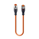Lumberg Automation Straight Male 4 way M12 to Straight Female 4 way M12 Sensor Actuator Cable, 5m