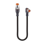 Lumberg Automation Straight Male 3 way M12 to Right Angle Female 3 way M8 Sensor Actuator Cable, 2m