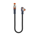 Lumberg Automation Straight Male 3 way M8 to Right Angle Female 3 way M8 Sensor Actuator Cable, 600mm
