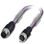 Phoenix Contact Straight Male 5 way M12 to Straight Female 5 way M12 Bus Cable, 2m