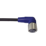 Omron Right Angle Female M12 to Unterminated Sensor Actuator Cable, 2m