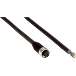 Sick Female 8 way M12 to Unterminated Sensor Actuator Cable, 5m