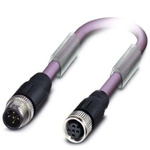 Phoenix Contact Straight Male 5 way M12 to Straight Female M12 Bus Cable, 1.5m
