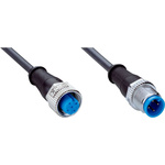 Sick Straight Female 4 way M12 to Straight Male 4 way M12 Sensor Actuator Cable, 10m