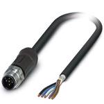 Phoenix Contact Straight Male M12 to Male M12 Actuator/Sensor Cable, 2m
