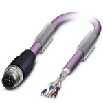 Phoenix Contact Straight Male M12 to Male M12 Bus Cable, 5m