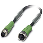 Phoenix Contact Straight Male M8 to Female M12 Sensor Actuator Cable, 600mm