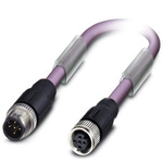 Phoenix Contact Straight Male M12 to Straight Female M12 Bus Cable, 6m