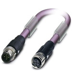 Phoenix Contact Straight Male M12 to Female M12 Bus Cable, 25m