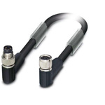 Phoenix Contact Right Angle Female M8 to Male M8 Bus Cable, 130mm