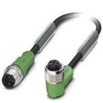 Phoenix Contact Male M12 to Right Angle Female M12 Sensor Actuator Cable, 300mm