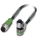 Phoenix Contact Male M12 to Right Angle Female M12 Sensor Actuator Cable, 300mm