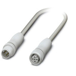 Phoenix Contact Straight Male M12 to Female M12 Sensor Actuator Cable, 300mm