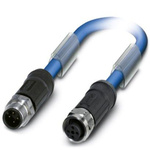 Phoenix Contact Straight Male M12 to Straight Female M12 Bus Cable, 1m