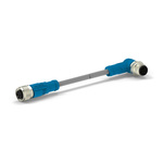 TE Connectivity Right Angle Male 5 way M12 to Straight Female M12 Cable Assembly, 1.5m
