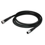 Wago Straight Female 3 way M8 to Straight Male 3 way M8 Actuator/Sensor Cable, 1m