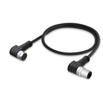 Wago Right Angle Female 3 way M8 to Right Angle Male 3 way M8 Actuator/Sensor Cable, 1m