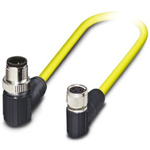 Phoenix Contact Right Angle Female 3 way M12 to Right Angle Male 3 way M12 Sensor Actuator Cable, 500mm