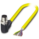 Phoenix Contact Right Angle Male 8 way M12 to Unterminated Sensor Actuator Cable, 2m