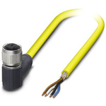 Phoenix Contact Right Angle Female 4 way M12 to Unterminated Sensor Actuator Cable, 5m
