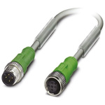 Phoenix Contact Straight Male 4 way M12 to Straight Female 4 way M12 Sensor Actuator Cable, 600mm
