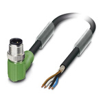 Phoenix Contact Right Angle Male 4 way M12 to Sensor Actuator Cable, 10m