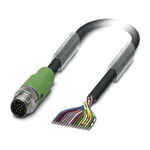 Phoenix Contact Male 17 way M12 to Sensor Actuator Cable, 10m