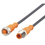ifm electronic Female 4 way M12 to Male 4 way M12 Sensor Actuator Cable, 5m