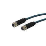 Bulgin Straight Female 8 way M12 to Straight Female 8 way M12 Sensor Actuator Cable, 1m