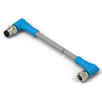 TE Connectivity Right Angle Female; Male 4 way M8 to Right Angle 4 way M8 Sensor Actuator Cable, 500mm