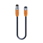Lumberg Automation Straight Male 4 way M12 to Straight Female 4 way M12 Sensor Actuator Cable, 3m