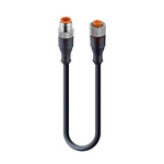 Lumberg Automation Straight Male 4 way M12 to Straight Female 4 way M12 Sensor Actuator Cable, 1m