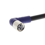 Omron Right Angle Female 3 way M8 to Unterminated Sensor Actuator Cable, 2m