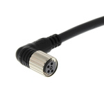 Omron Right Angle Female 4 way M8 to Unterminated Sensor Actuator Cable, 5m