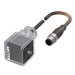 BALLUFF Right Angle DIN 43650 Form A to Straight Male M12 Sensor Actuator Cable, 600mm