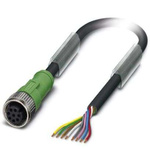 Phoenix Contact Straight Female 8 way M12 to Unterminated Sensor Actuator Cable, 10m