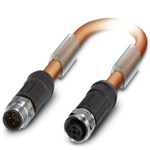 Phoenix Contact Straight Male M12 to Straight Female M12 Bus Cable, 500mm