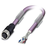 Phoenix Contact Straight Female M12 to Unterminated Bus Cable, 10m