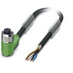 Phoenix Contact Right Angle Female M12 to Sensor Actuator Cable, 20m