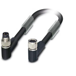 Phoenix Contact Right Angle Female M8 to Male M8 Bus Cable, 1m