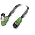 Phoenix Contact Male M12 to Female M12 Sensor Actuator Cable, 300mm