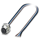 Phoenix Contact Straight Female M12 to Unterminated Sensor Actuator Cable, 500mm